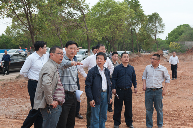 李泰山处长,省国土资源厅徐振坤总工,施伟忠处长以及省地矿局领导一行